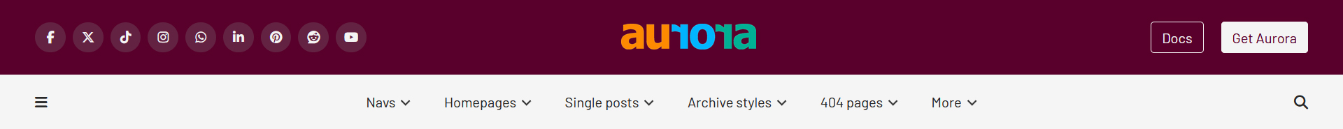 Aurora WordPress theme: Overlay Header
