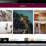 A website homepage showing the Aurora WordPress blog theme