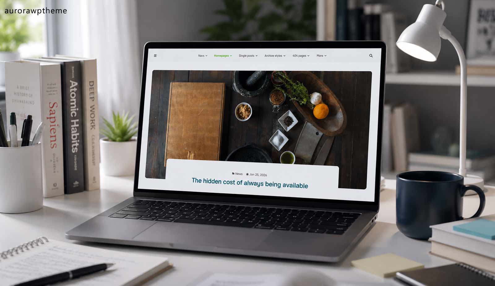 Clean blog homepage with a clear title, intro, and the start of the post grid visible on first scroll